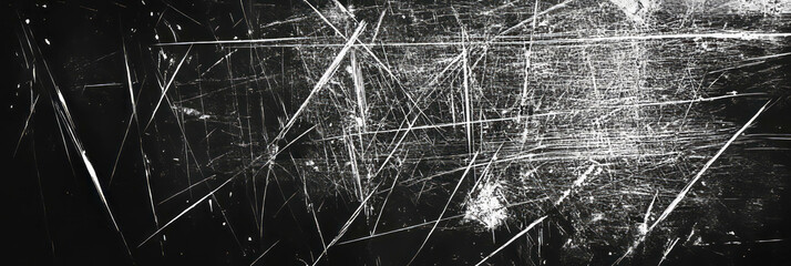 Poster - Scratched film texture showcasing large angular scratches and uneven grain effects