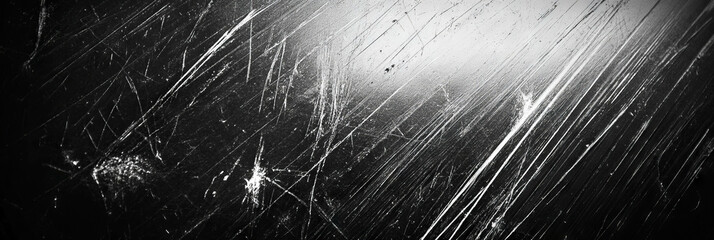 Poster - Scratched film texture with coarse grain and high reflectivity patterns