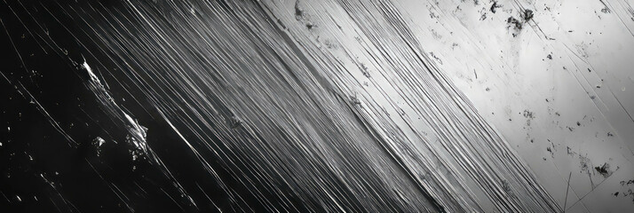 Poster - Texture of scratched film showcasing diagonal scratches and coarse grain in high reflectivity
