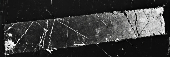 Poster - textured scratches on film with high reflectivity and coarse grain against a black background