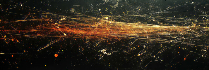 Poster - Scratched film texture featuring long deep scratches against a dark backdrop
