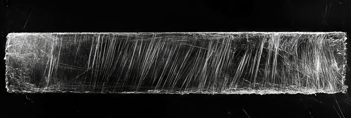 Poster - Scratched film texture with jagged lines and coarse grain on dark background