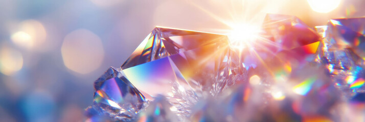 Poster - Vibrant crystal flares radiate light and color in enchanting display