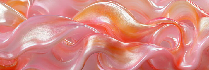 Poster - Smooth transparent gel texture with wavy patterns and soft sheen in vibrant colors