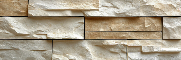 Poster - Beige stained stone wall texture with unique surface effects and layered design