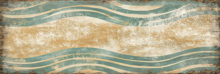 Poster - Stylized water ripple pattern with soft blues and subtle texture for calming ambiance