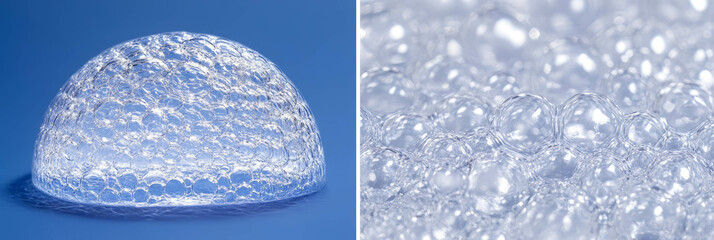 Poster - Thick transparent gel exhibits smooth surface and bright light reflections in dynamic flow