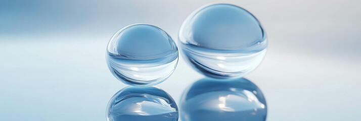 Poster - Thick transparent gel with slow flow and smooth reflections creates a unique visual experience