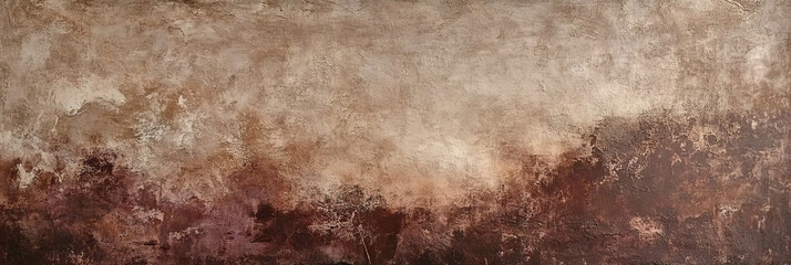 Poster - textured umber brown wall surface with stained and raw appearance enhancing rustic charm