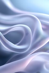 Poster - Soft flowing silk fabric in gentle pastel blue and pink creates elegant waves and folds with smooth texture and delicate light effects. Suitable for luxury backgrounds.