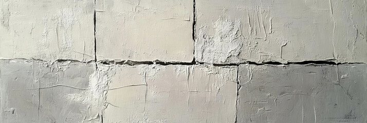 Poster - Fine cracks and light grey texture on a weathered wall surface in urban setting