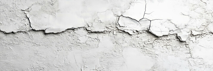 Poster - Texture of a weathered white wall with fine cracks and light grey patterns