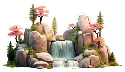 Wall Mural - PNG Waterfall tree outdoors nature.