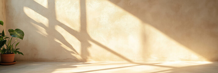 Poster - Elegant oatmeal beige wall texture with faded paint and beautiful markings in soft sunlight
