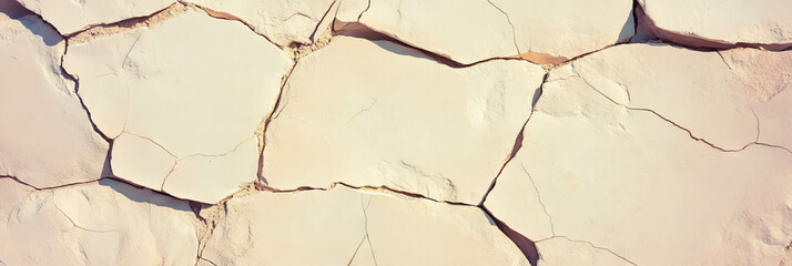 Poster - Elegant texture of tan stone beige wall with fine cracks and light brown lines