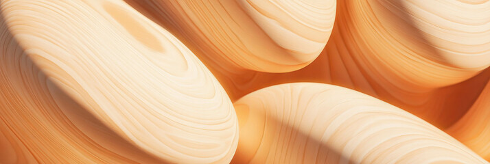 Poster - captivating wooden sculptures featuring abstract forms and a smooth texture