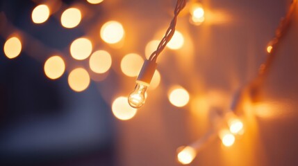 Aufkleber - String lights illuminating the evening atmosphere in a cozy outdoor setting during a gathering. Generative AI