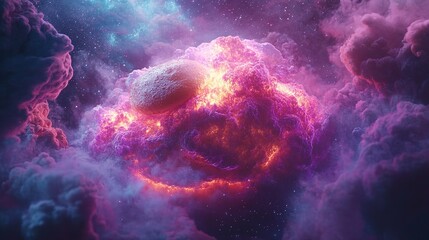 Wall Mural - galactic explosion of colorful nebula outer space digital art cosmic environment spectacular viewpoi
