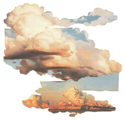 Wall Mural - png cloud collage cutouts clouds sky art.