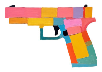 Wall Mural - PNG Gun art painting handgun.