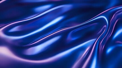 Poster - Smooth flowing abstract waves in vibrant blue and purple colors creating dynamic movement and elegant curves on dark background, suitable for luxury designs.