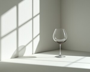 Wall Mural - Wine glass sunlight corner room interior