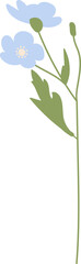 Wall Mural - wildflowers branch hand drawn