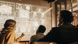 © Justlight - Participants engaged in a strategy session with detailed holographic projections illustrating various market segments and potential customer engagement strategies.