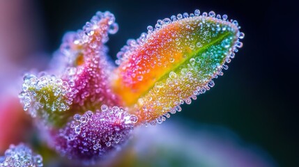 Wall Mural - A stunning closeup of cannabis bud showcasing its intricate textures against a vibrant, clean background.