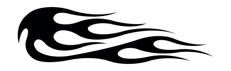 Wall Mural - abstract tribal fire flame tattoo stencil, racing car vinyl sticker and airbrush stencil vector art 