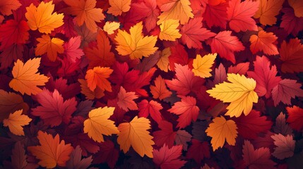 Poster - Vibrant autumn leaves background.