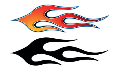Wall Mural - sports car speed fire flame decal vinyl sticker. racing car tribal fire flames vector eps graphic. s