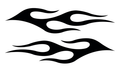 Wall Mural - abstract black silhouette fire flames tattoo vector art graphic. tribal lame car vinyl decal and air
