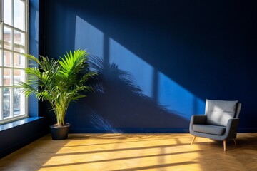 Poster - Plant & chair in a sunny room for background, decoration, interior projects