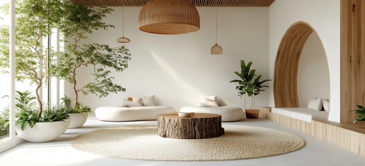 Wall Mural - Serene Minimalist Living Room Interior Design