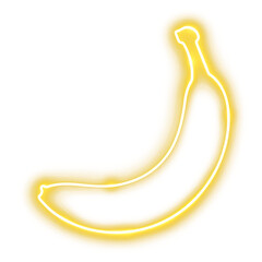 Canvas Print - PNG Banana icon neon fruit black.