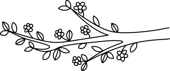Wall Mural - line spring tree branch