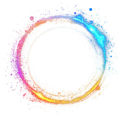 Wall Mural - png colorful particle border effect particles colors illustration.