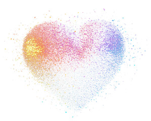 Wall Mural - PNG Colorful heart light glitter colors effect illustration.