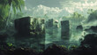 © Thiago - Italian researchers are delving into micronesian waters in search of clues about the mysterious builders of the sunken megalithic complex of nan madol. Lava-Covered Megaliths. Illustration