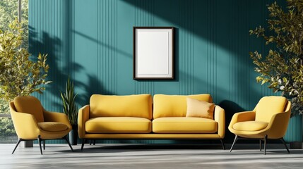 Poster - Green wall background with natural textures for photography and artistic projects