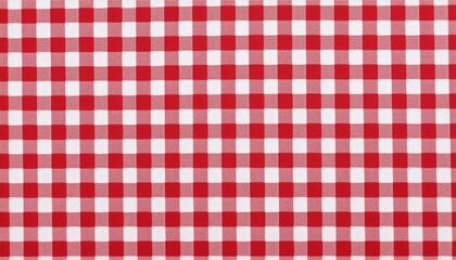 Fototapete - Red and white checkered tablecloth pattern