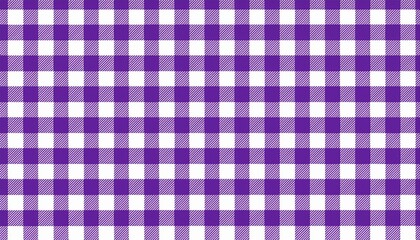 Fototapete - Purple and white checkered tablecloth pattern. Tablecloth seamless pattern. Purple color. 