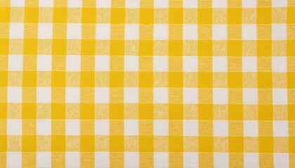 Fototapete - Yellow and white checkered tablecloth pattern. Tablecloth seamless pattern. Yellow color.