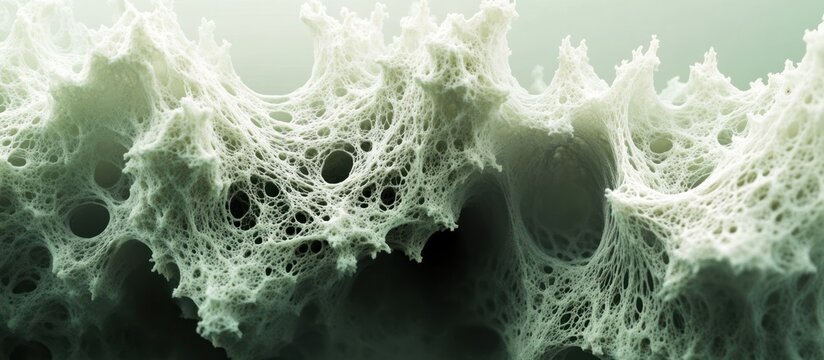 Abstract organic structure with intricate network.