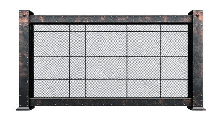 Industrial Metal Barrier with Steel Frame and Mesh Design