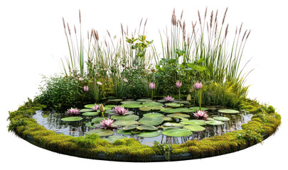 Sticker - PNG Water Feature Garden lilies water pond.