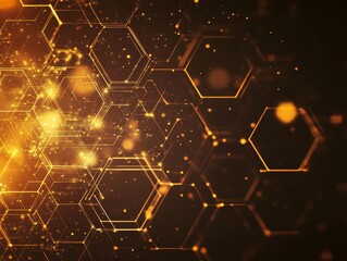 Aufkleber - Abstract background with glowing lights hexagon - ai