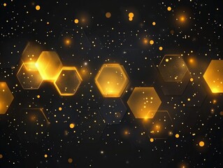 Aufkleber - Abstract background with glowing lights hexagon - ai