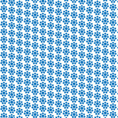 Fototapete - Seamless geometric pattern. Flowers scattered over a White background. Repeat Pattern for fabric print